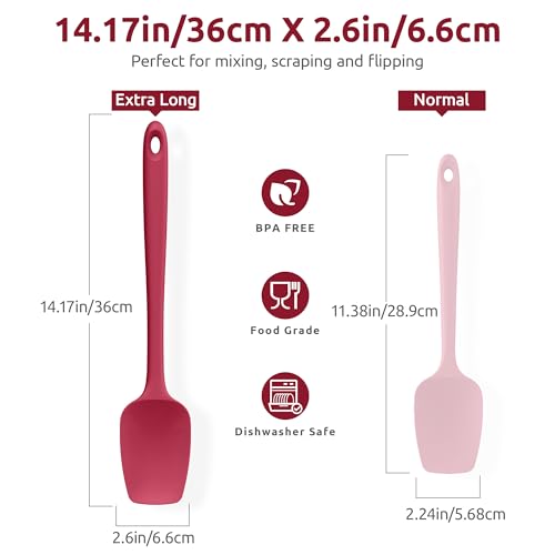 14" Long Silicone Spoonula (Red / 14.17in (spoon spatula))