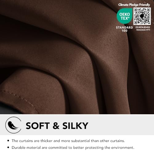 Blackout Curtains for Bedroom (Chocolate / 52"W x 54"L (Pack of 2))