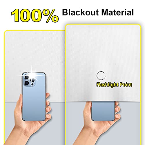 100% Blackout Curtains (White / 57"W x 40"H)
