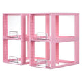 4 Pack Large Stackable Storage Drawers (Pink( 4 Pack))