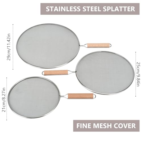 3 Pieces Grease Splatter Screen for Frying Pan