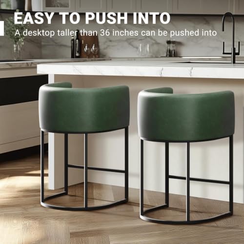 26" H Counter Height Bar Stools Set of 4 (Green / Set of 4)