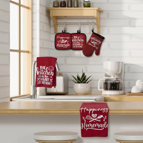 6 Pcs Kitchen Decor Accessories Set (Wine Red / Kitchen)