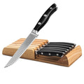 6 Piece Steak Knives Set with Block (Black / 6-Piece with Block)