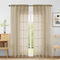Extra Wide Sheer Taupe Curtains 84 Inches Long 2 Panels (59"W x 84"L (Pack of 2) / Taupe)