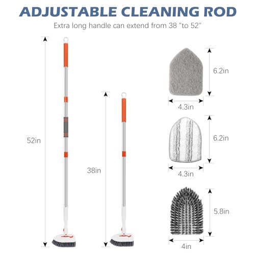 Tile Tub Scrubber Brush 3 (Orange / 2 Pads)