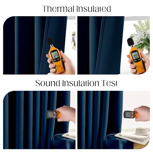 Navy Blue Blackout Curtains 84 inch Length 2 Panels Set (Navy Blue / 52"W x 84"L (Pack of 2))