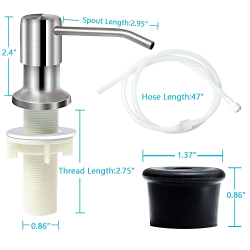 Soap Dispenser for Kitchen Sink (Brushed Nickel)