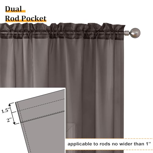 Chocolate Sheer Curtains 72 Inches Long 2 Panels (42"W x 72"L (Pack of 2) / Chocolate)