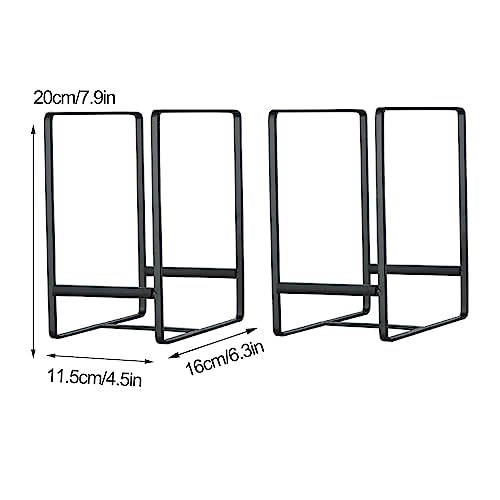2 Pack Large Plate Holders Organizers Upright Cabinet Dish Drying Racks Metal Plate Dish Organizers Racks Stands for Countertop and Cupboard 7.87in. x 6.29in. x 4.52in. Black (2Black)