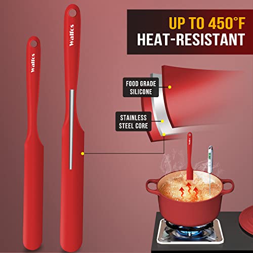 Silicone Jar Spatula (Red / 2 pieces Jar Spatulas 450°F)