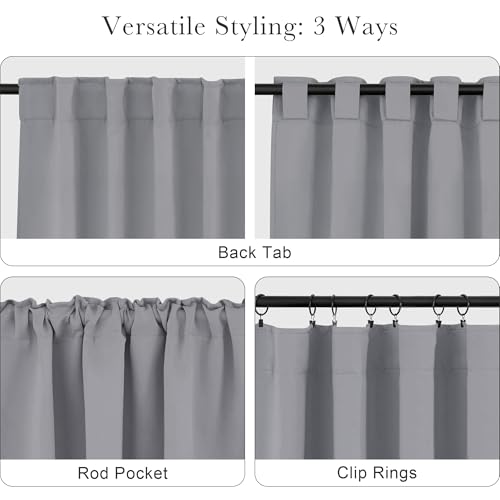 Kitchen Curtains 36 inches Length (Silver Grey / 42"W x 36"L (Pack of 2))