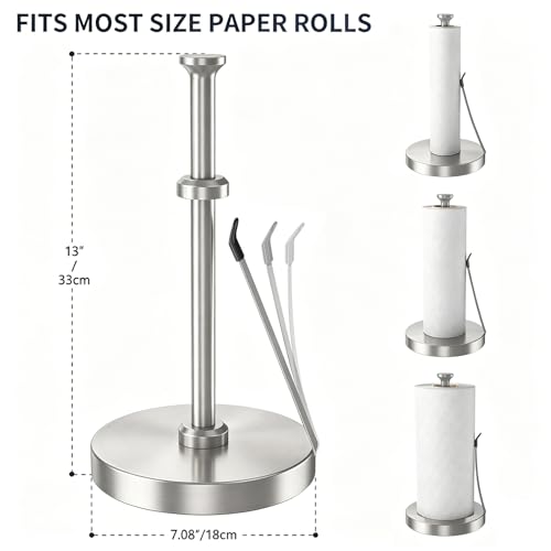 Countertop Paper Towel Holder for Kitchen (Brushed Nickel)