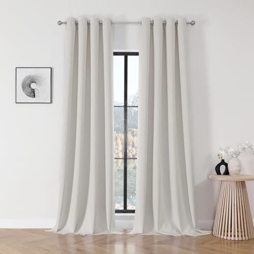 Blackout Curtains 108 Inch Length 2 Panels Set (Natural / 52"W x 108"L (Pack of 2))