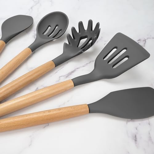 Silicone Kitchen Utensils Set (Gray)