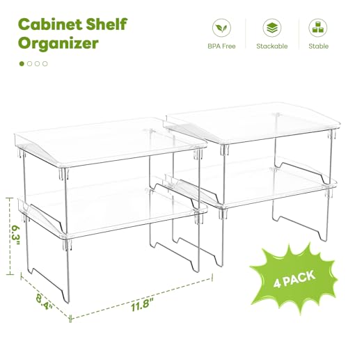 Acrylic Cabinet Organizer Shelf (clear / 4 pack)