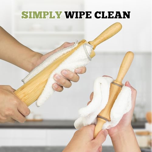 2 Pack（10 inch &17.5 inch） Wooden Rolling Pin for Baking (10 inch & 17.5 inch)