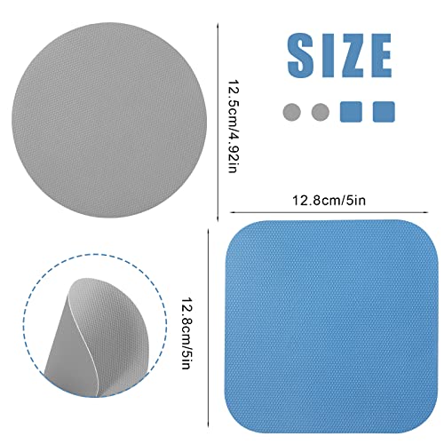 4pcs Jar Opener Gripper Pad for Seniors with Weak Hands (Light blue square shape+gray round shape)
