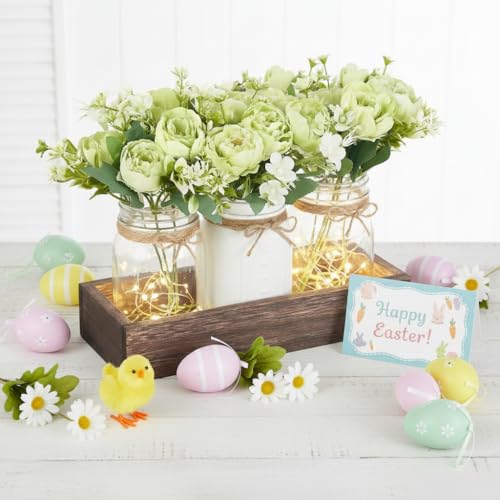 Mason Jar Lights Centerpieces for Tables Dining Room Farmhouse Decor (Light Green / small)