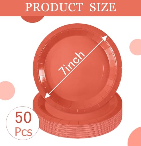 50 Red Paper Plates (Red / 7 INCH)
