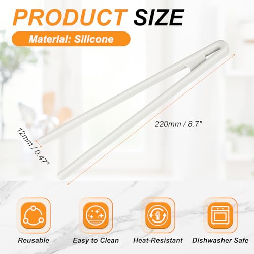 8.7" Silicone Toast Tongs (White / 8.7")