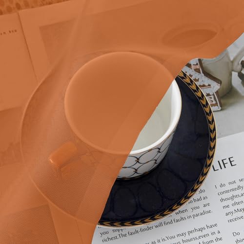Orange Sheer Curtains 90 Inches Long 2 Panels Set (42"W x 90"L (Pack of 2) / Orange)