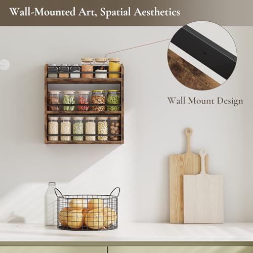 Spice Rack for Countertop (Rustic Brown)