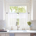Short Sheer Curtains 30 Inch Length 2 Panels (White / 29"W x 30"L (Pack of 2))