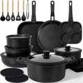 30 Piece Nonstick Pots and Pans Set (Black / 30 Pack)