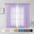 Light Purple Sheer Curtain Panels Pair Sold 54 Inch Length (42"W x 54"L (Pack of 2) / Lavender)