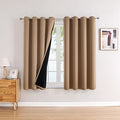 100% Blackout Curtains for Bedroom 63 Inches Long 2 Panels Set (52"W x 63"L (Pack of 2) / Cappuccino)