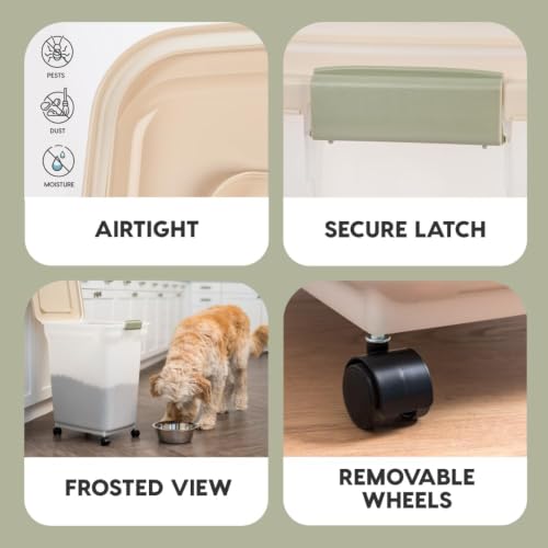 Dog Food Storage Container (40 lbs / Almond/Pearl)