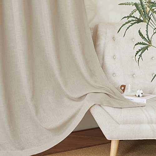 Linen Curtains 108 inch Length 2 Panels (52"W x 108"L (Pack of 2) / Taupe)