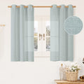 48 Inch Length Greyish Blue Linen Curtains for Windows 2 Panels Set (34"W x 48"L (Pack of 2) / Greyish Blue)