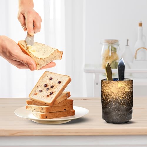 Ceramic Spoon Holder for Coffee Bar (Sunset Yellow)