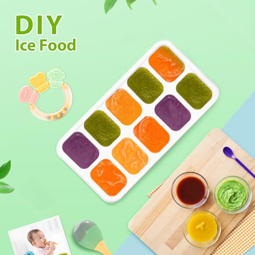 Ice Cube Tray with Lids (Green / 4Pack-7.2"*4.1"*1.3")
