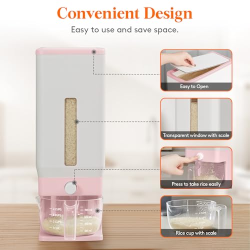 Rice Dispenser 25 Lbs (Pink)