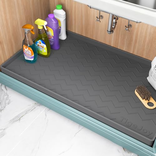 Under Sink Mats for Kitchen Waterproof 31" x 22" (Dark Gray / 22"W x 31"L)