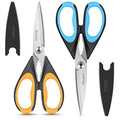 Kitchen Scissors (Orange/Black and Blue/Black / 8.7-inch 2-Pack)