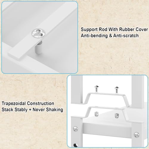 Narrow Expandable Cabinet Shelf Organizer (White / 2 Pack Narrow Model: 12.5"-20.5"L × 5.5"W × 7.9"H)