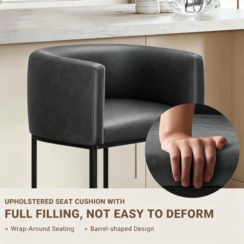 26" H Counter Height Bar Stools Set of 4 (Black / Set of 4)