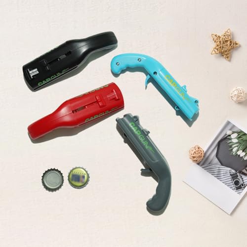 4PCs Cap Gun Bottle Opener (Black-Red-Blue-Grey)