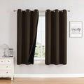 100% Blackout Curtains for Bedroom 63 Inches Long 2 Panels Set (38"W x 63"L (Pack of 2) / Brown)