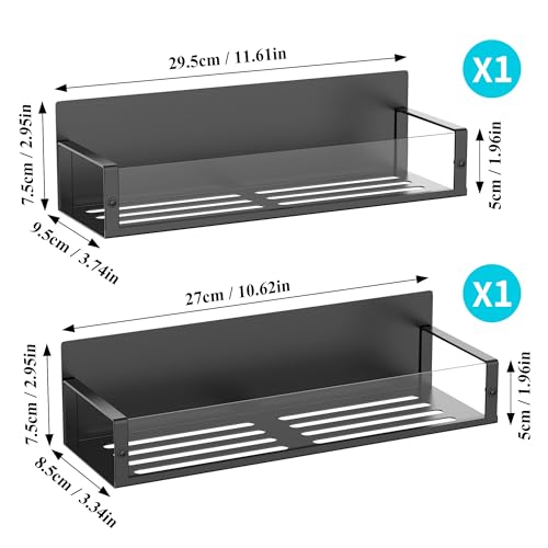 Metal Magnetic Spice Rack for Refrigerator Clear (2 Pack / Clear)