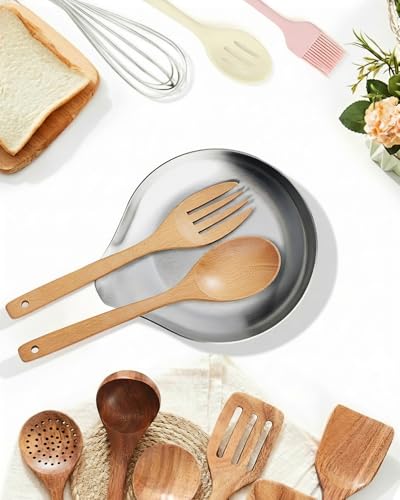 Stainless Steel Spoon Rest (1.Round-Silver)