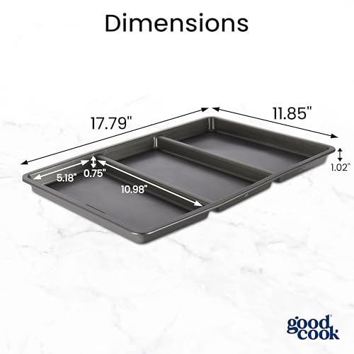 Premium Nonstick Divided Baking Sheet (11 x 17-Inch / Gray)