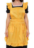 Retro Adjustable Ruffle Apron with Pockets (Light Orange)