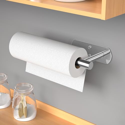 Self Adhesive Paper Towel Holder Under Cabinet Mount (Polished Chrome / 2 Pack)