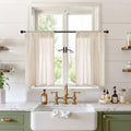 30 Inch Linen Curtains (Natural / 24"W x 30"L (Pack of 2))