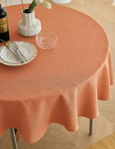 Fall Farmhouse Round Table Cloth for Indoor (Orange / 60" (Round))